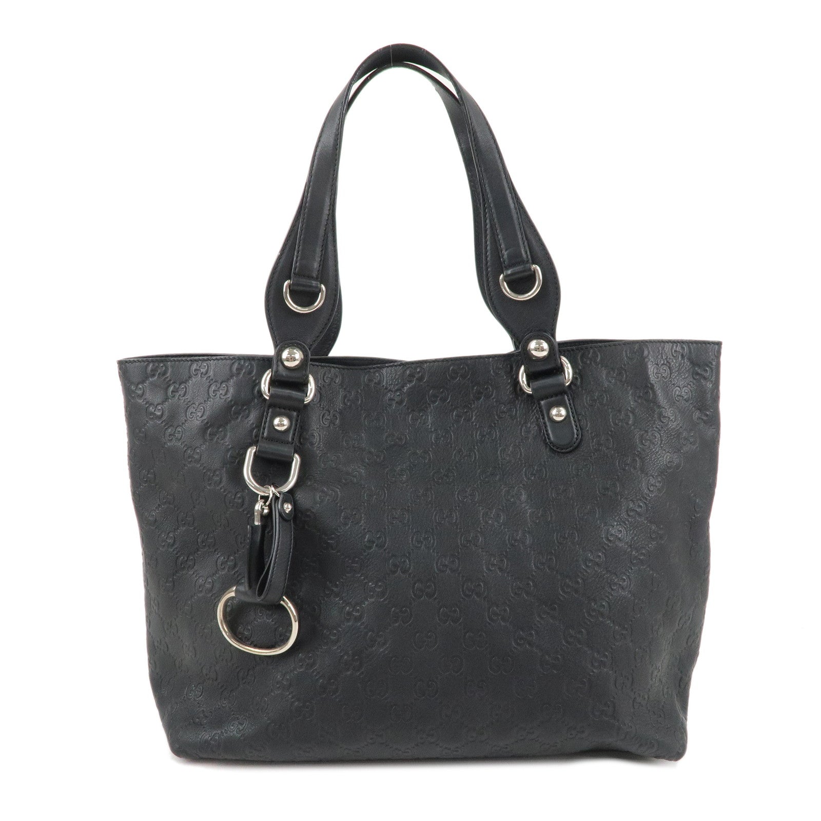 GUCCI Guccissima Leather Horsebit Tote Bag Black 229852