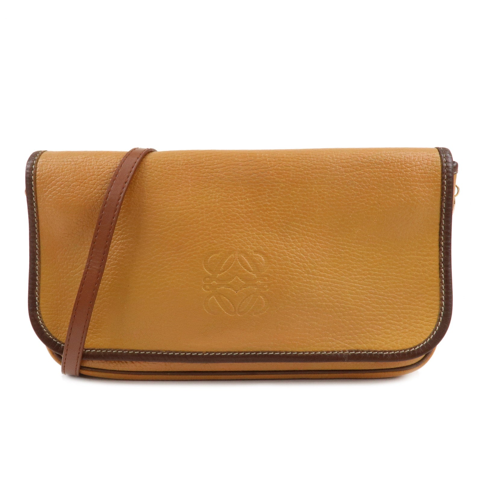 LOEWE-Anagram-Leather-Shoulder-Bag-Brown