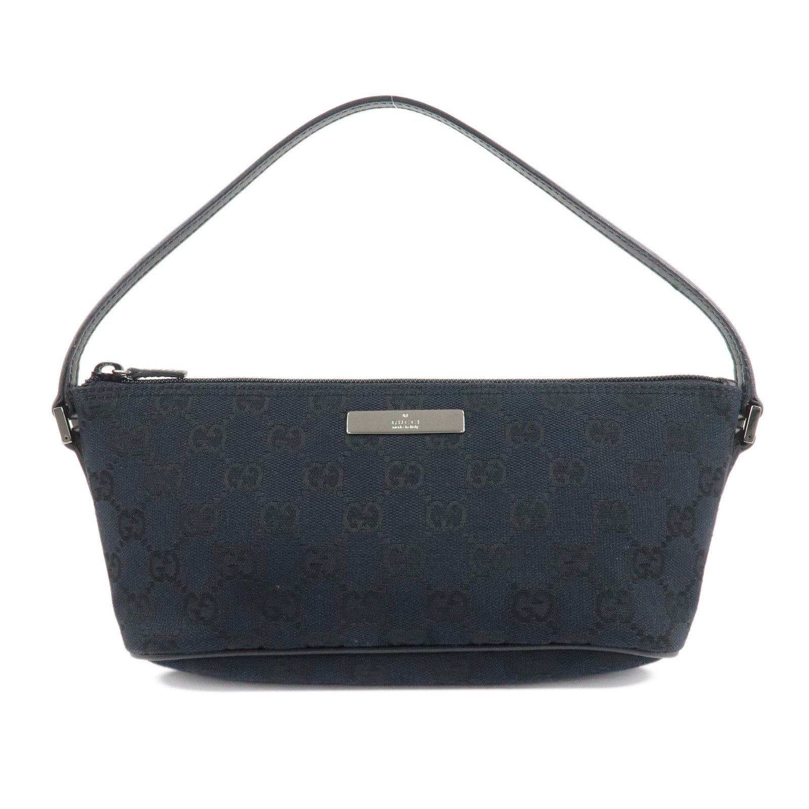 GUCCI-GG-Canvas-Leather-Boat-Bag-Hand-Bag-Black-039.1103