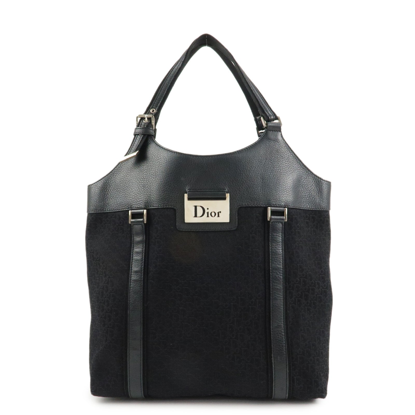 Christian-Dior-Street-Chic-Trotter-Canvas-Leather-Tote-Bag