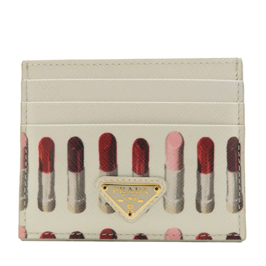 PRADA-Saffiano-Leather-Lip-Design-Card-Case-White-1MC025