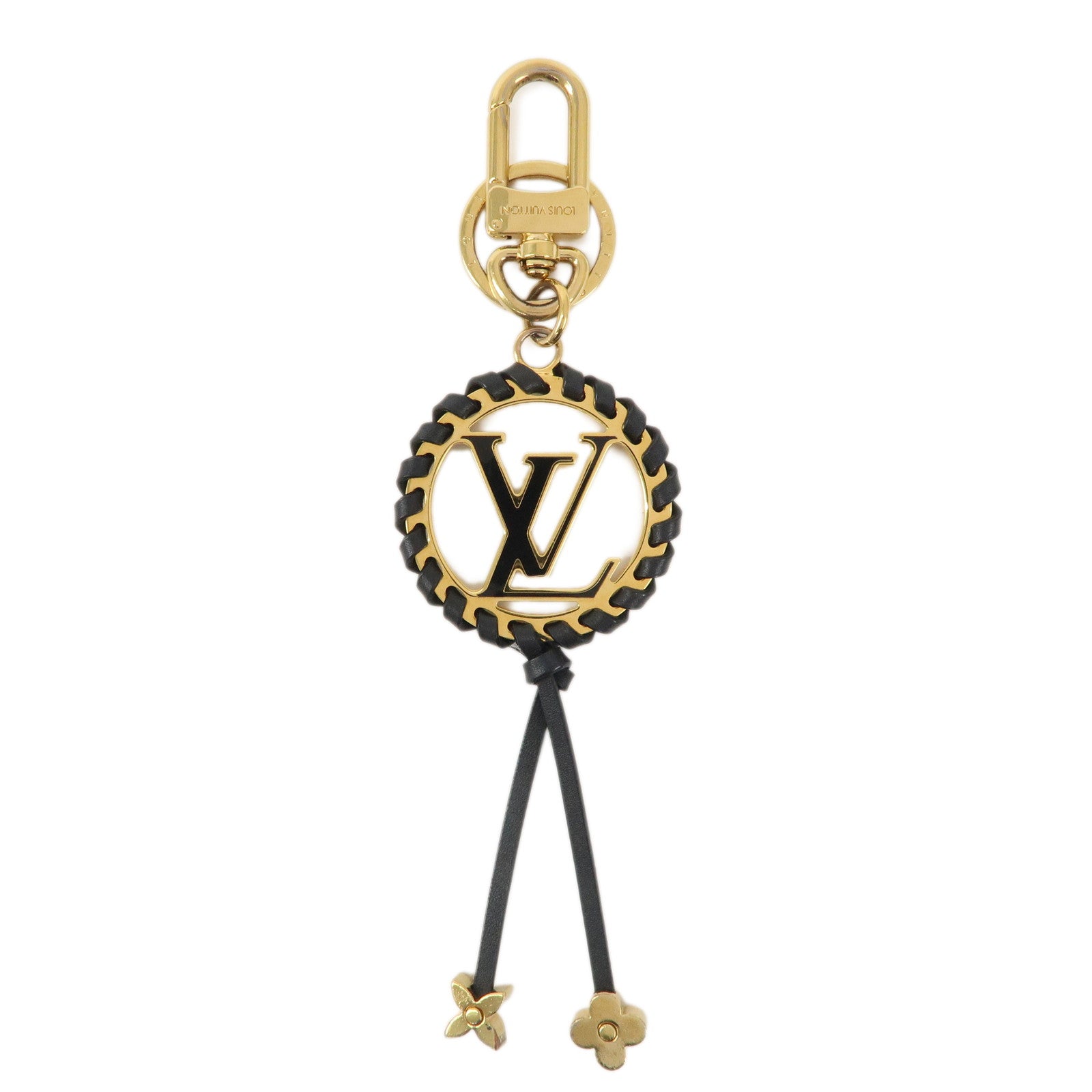 Louis Vuitton Berry Bag Charm Key Holder Gold Black M63082