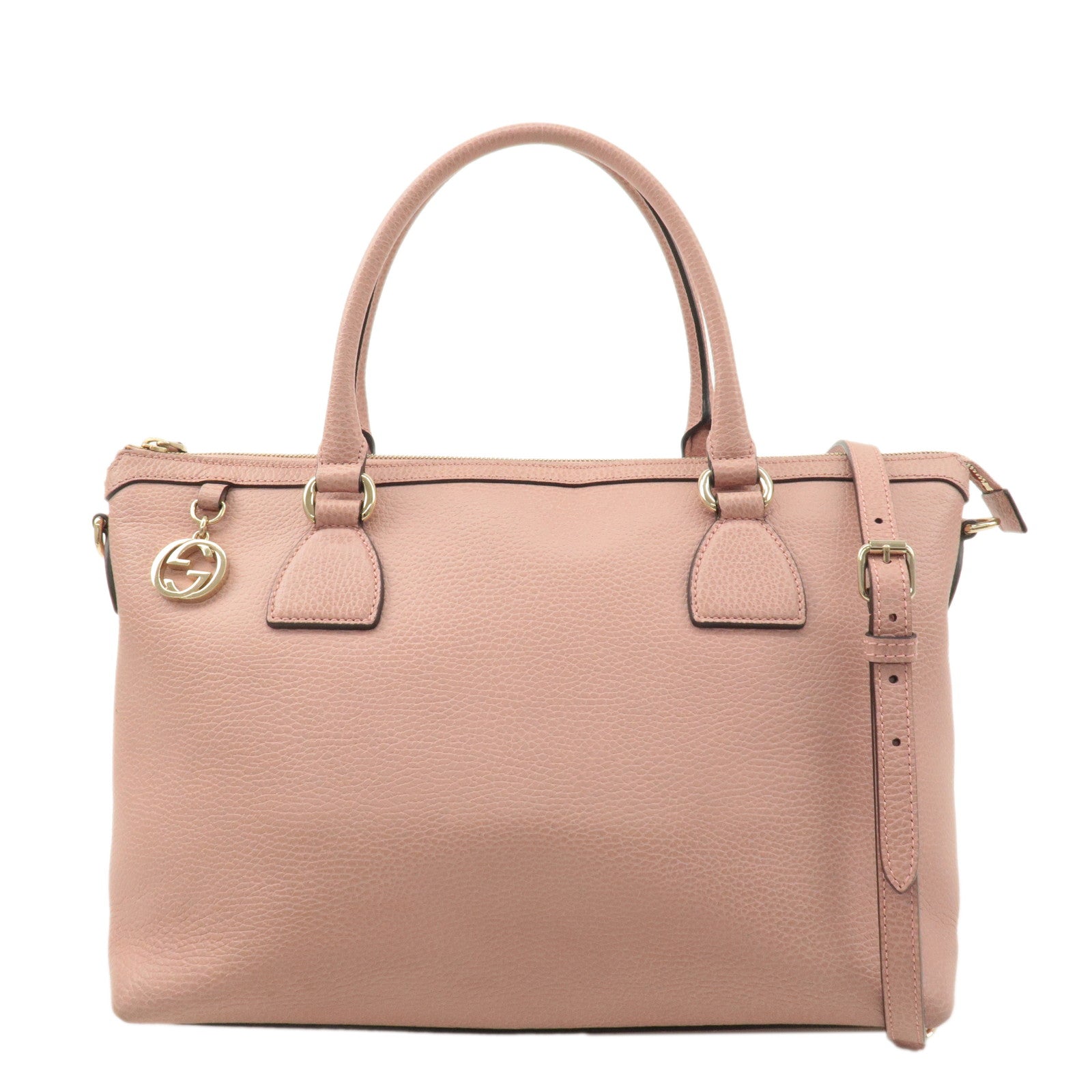 GUCCI Interlocking G Leather 2WAY Tote Bag Pink 449659