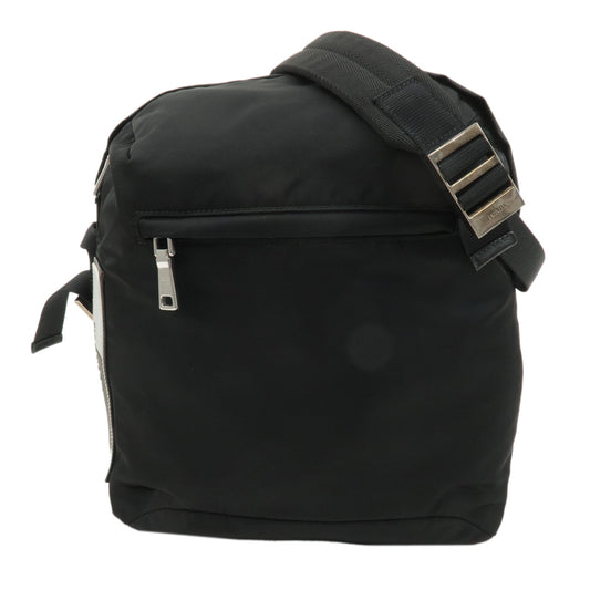 PRADA-Nylon-Leather-Shoulder-Bag-Crossbody-Bag-Black