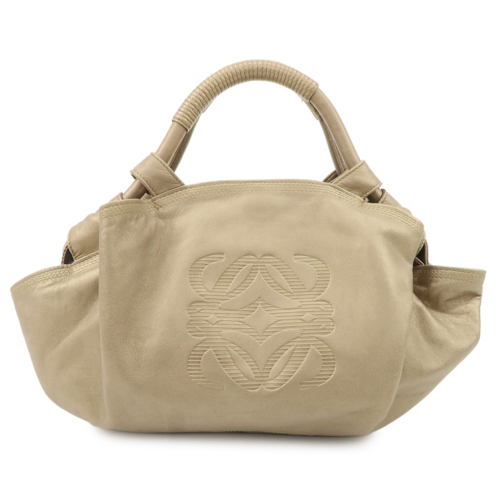 LOEWE-Anagram-Leather-Nappa-Aire-Hand-Bag-Gold