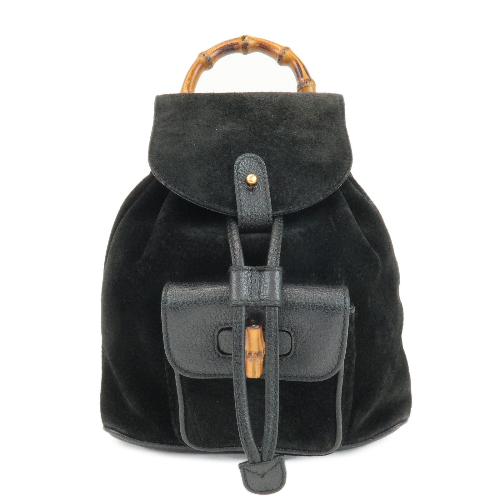 GUCCI-Bamboo-Suede-Leather-Mini-Back-Pack-Black-003.1956.0030