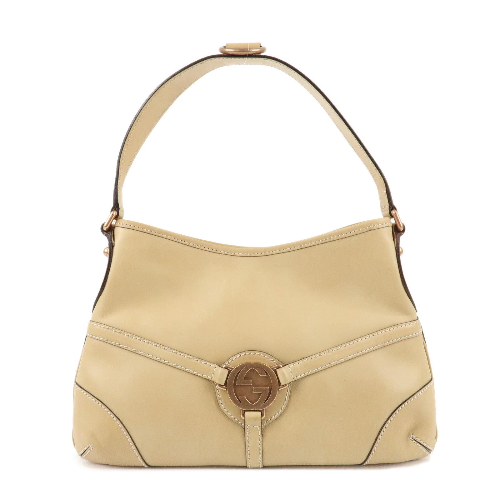 GUCCI-Interlocking-G-Leather-Shoulder-Bag-114877-Beige