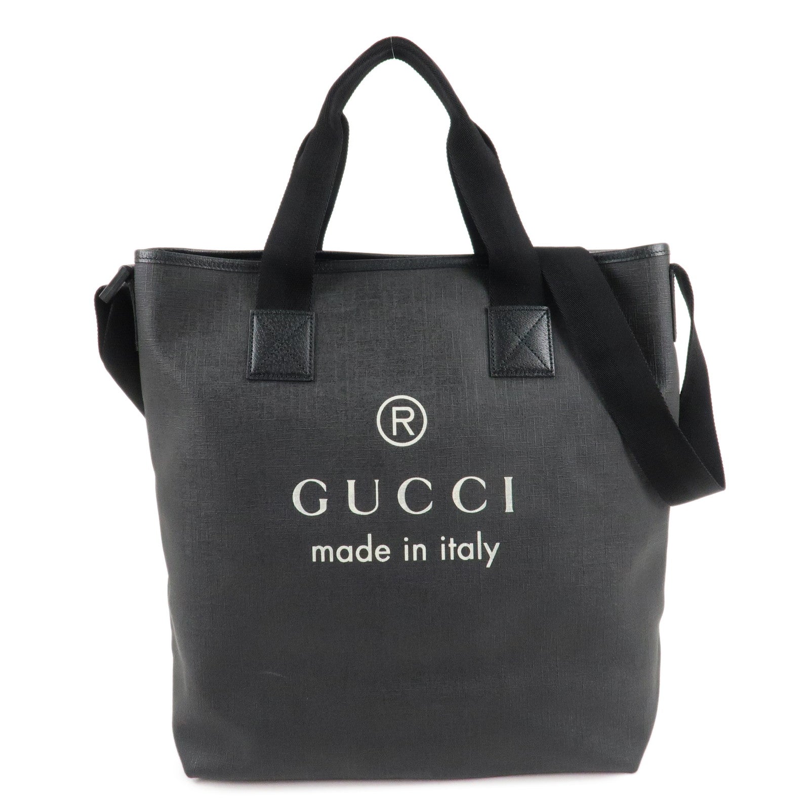 GUCCI-PVC-2WAY-Bag-Tote-Bag-Shoulder-Bag-Black-231859