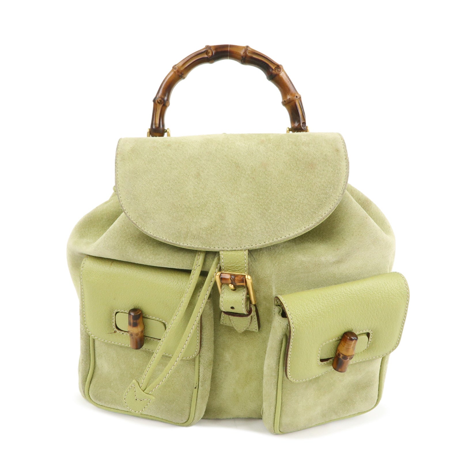 GUCCI-Bamboo-Suede-Leather-Back-Pack-Light-Green-003.2058