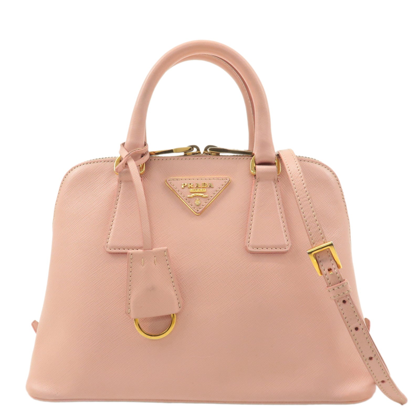 PRADA Saffiano Leather 2WAY Bag Hand Bag Cross Body Pink