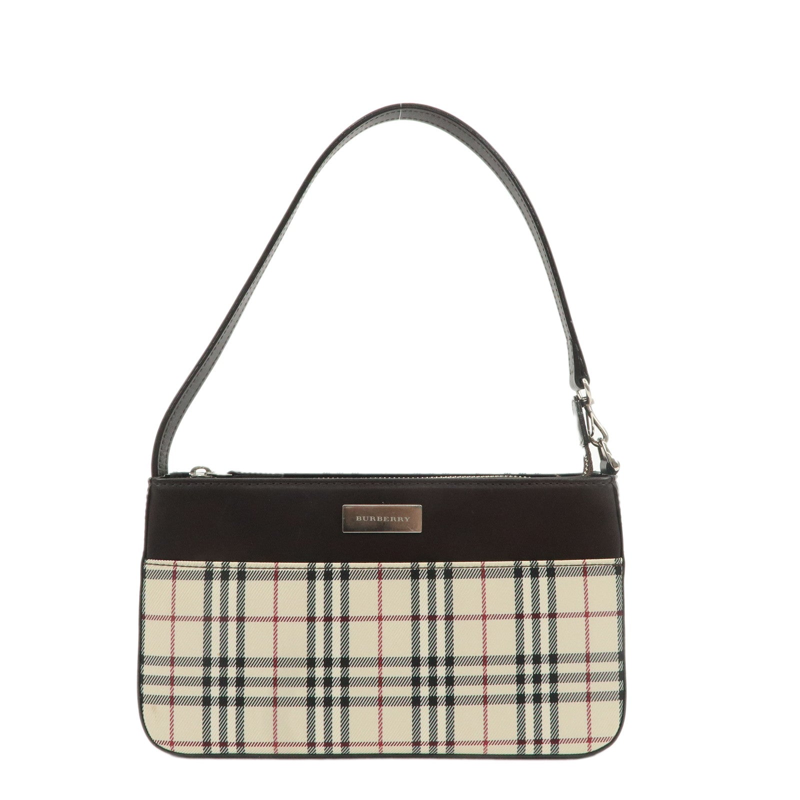 BURBERRY-Canvas-Leather-Nova-Plaid-Shoulder-Bag-Beige-Brown