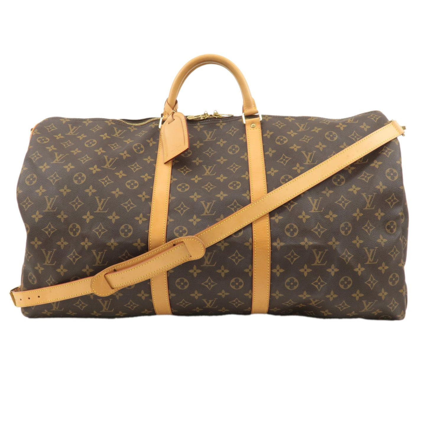 Louis Vuitton Monogram Keep All Bandouliere 60 Bag Brown M41412