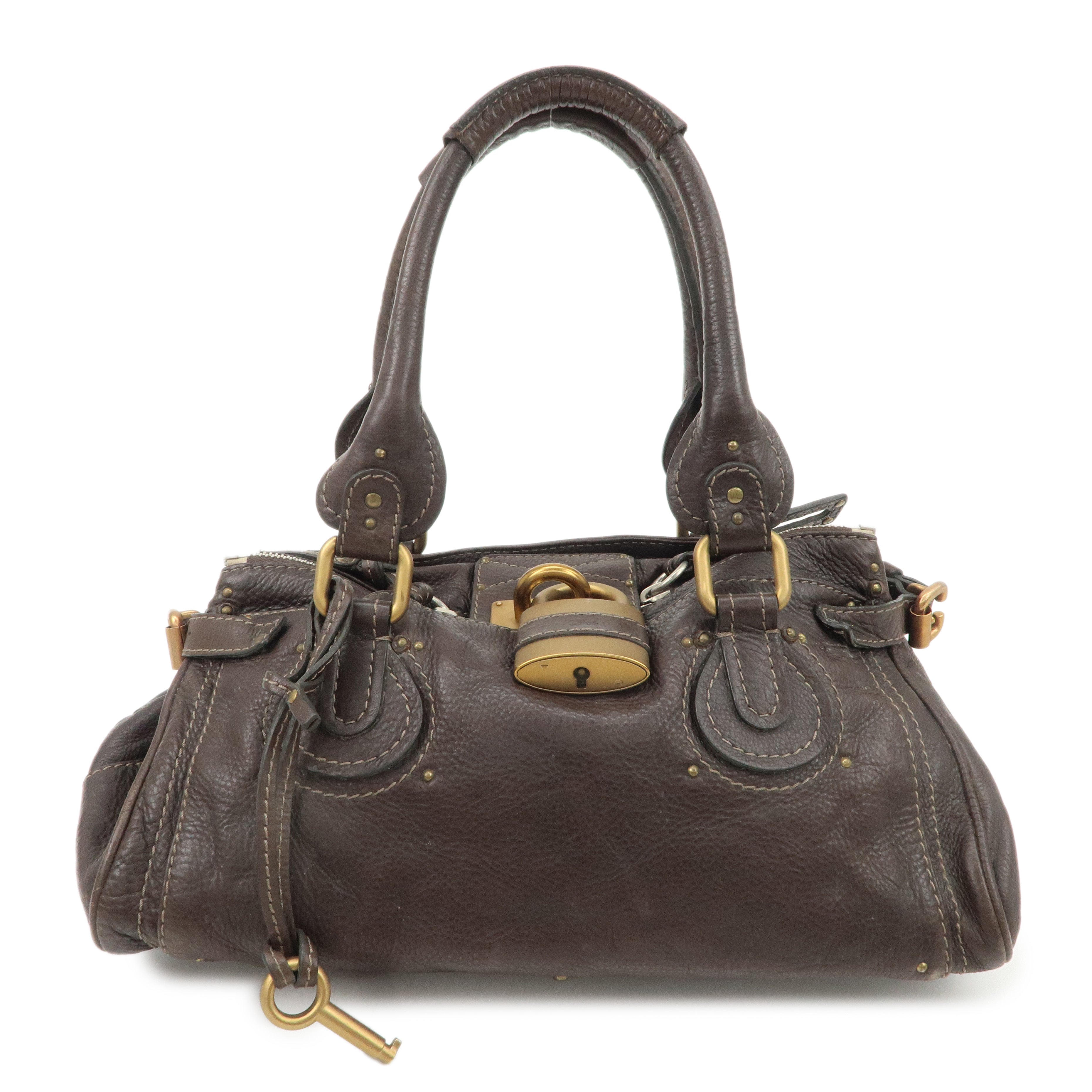 Chloe-Paddington-Leather-Shoulder-Bag-Hand-Bag-Dark-Brown