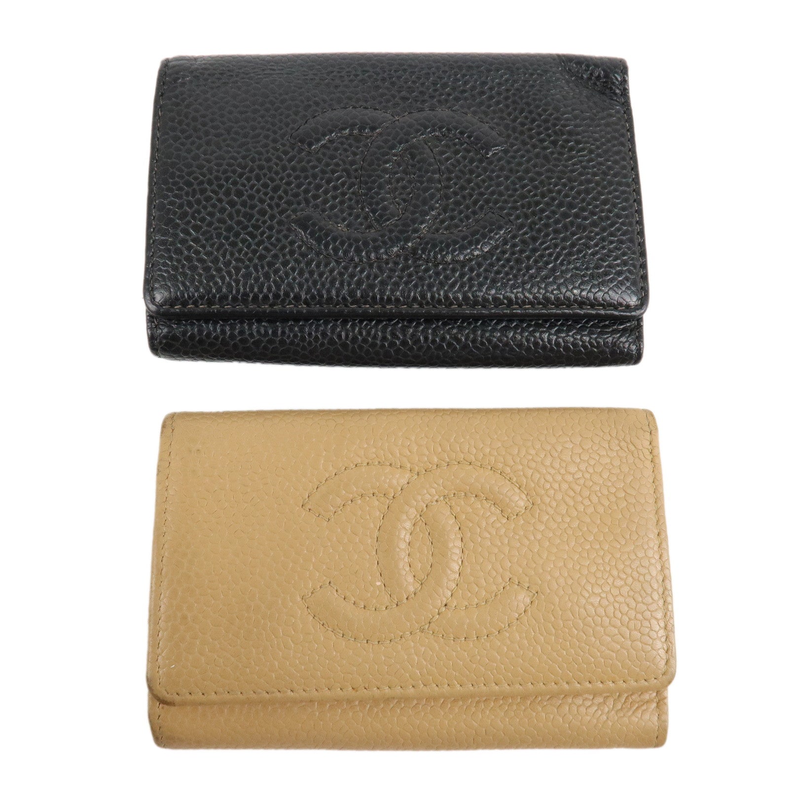 CHANEL-Set-of-2-Caviar-Skin-Coco-Mark-6-Key-Case-A01439-A13502