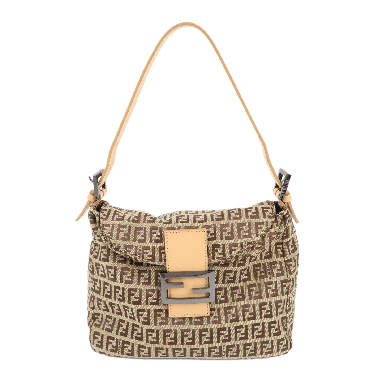 FENDI-Mamma-Baguette-Zucchino-Canvas-Leather-Shoulder-Bag-8BR004