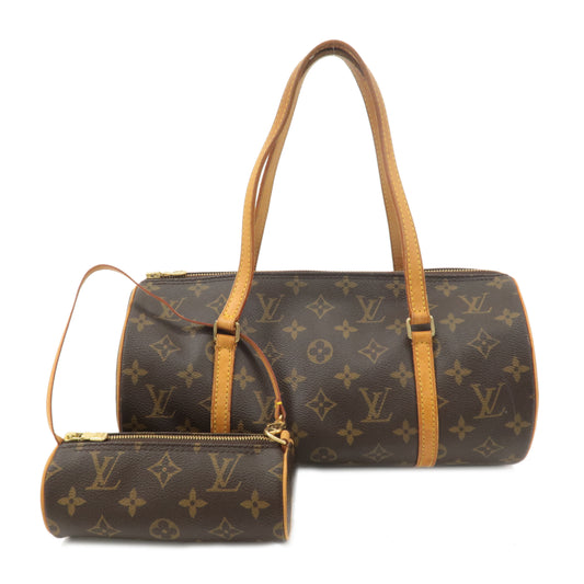 Louis-Vuitton-Monogram-Papillon-30-Hand-Bag-&-Pouch-Brown-M51385