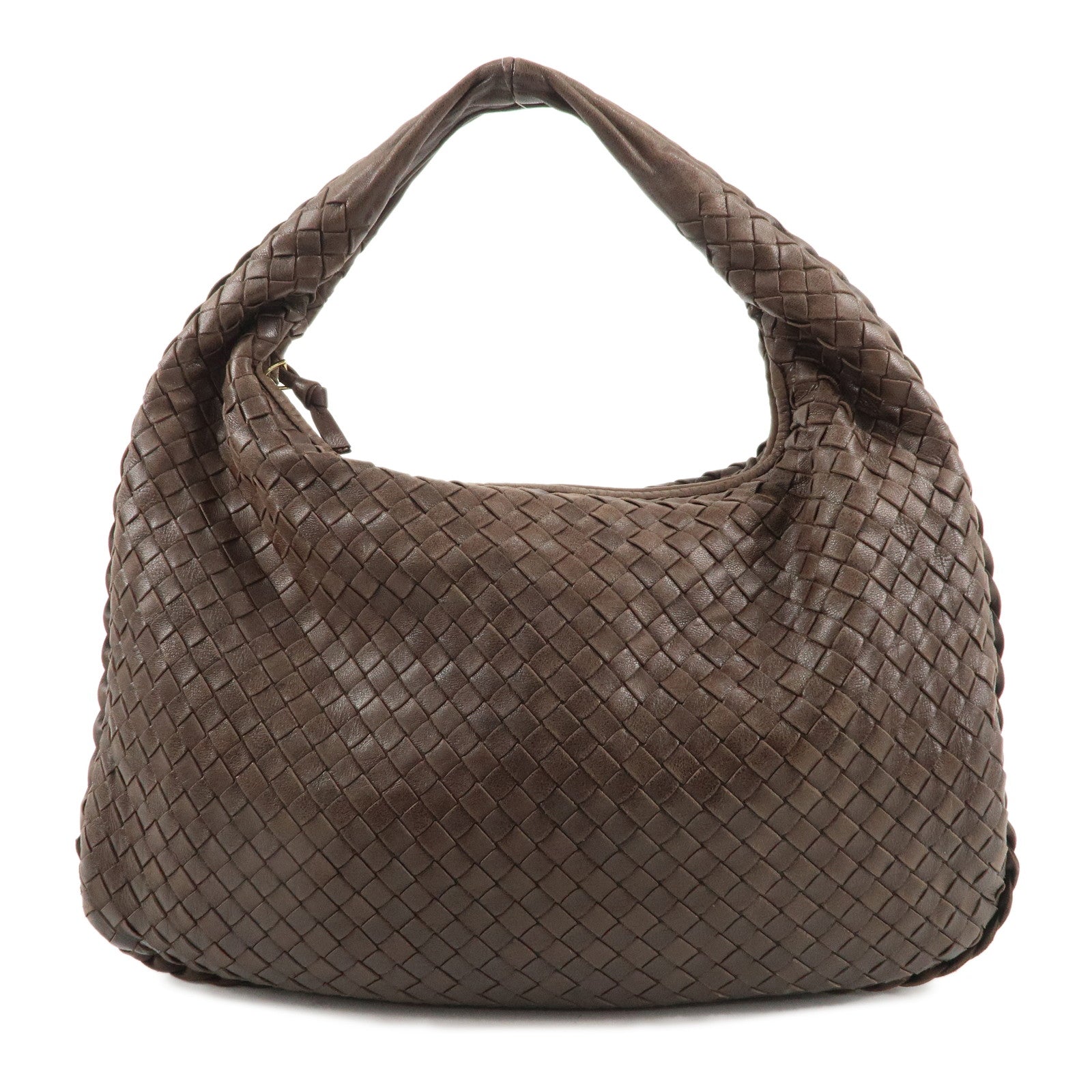 BOTTEGA VENETA Hobo Intrecciato Leather Shoulder Bag Brown 115653