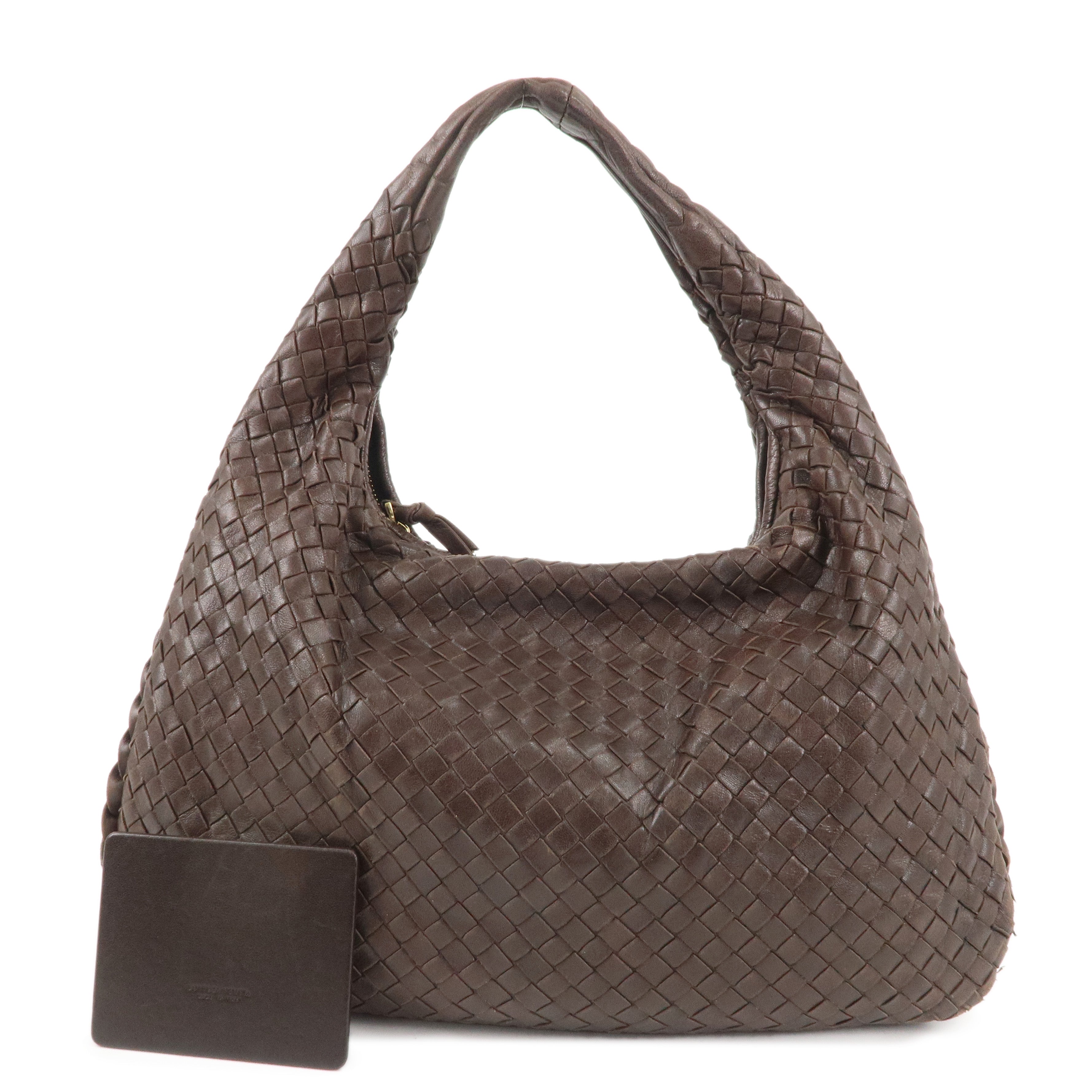 BOTTEGA VENETA Hobo Intrecciato Leather Shoulder Bag Brown 115653