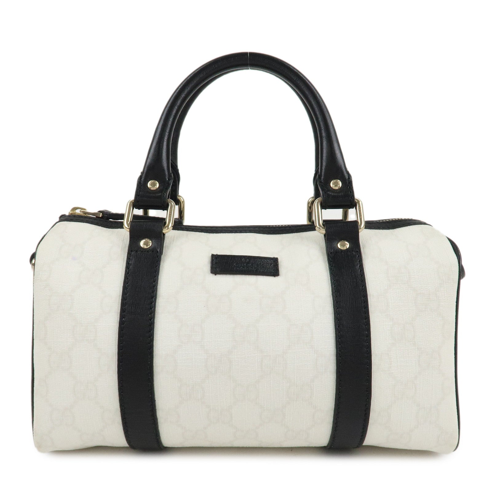 GUCCI-GG-Supreme-Patent-Leather-Mini-Boston-Bag-Ivory-Black-193604