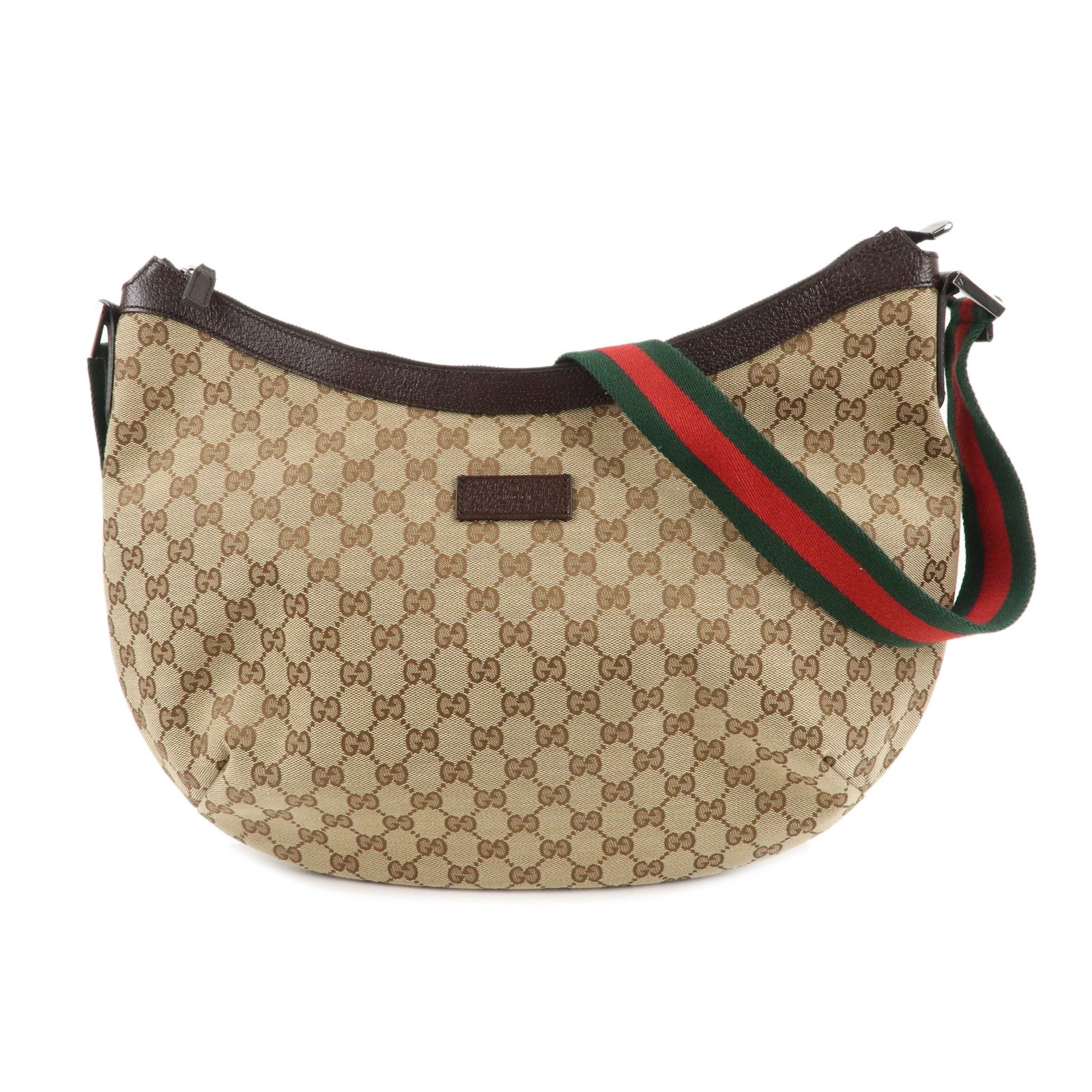 GUCCI Sherry GG Canvas Leather Shoulder Bag Beige Brown 189752