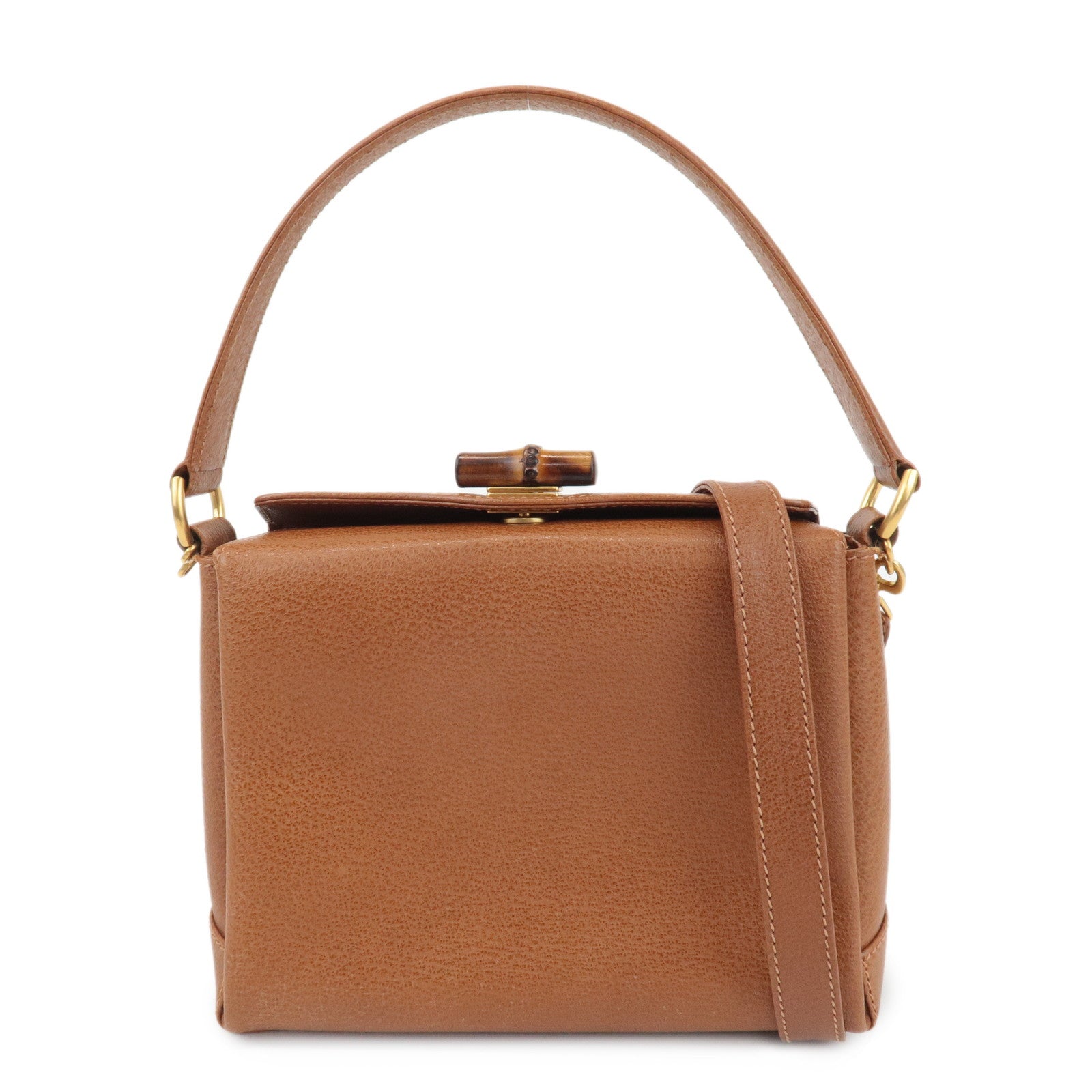 GUCCI-Bamboo-Leather-2Way-Shoulder-Hand-Bag-Brown-000.33.0175