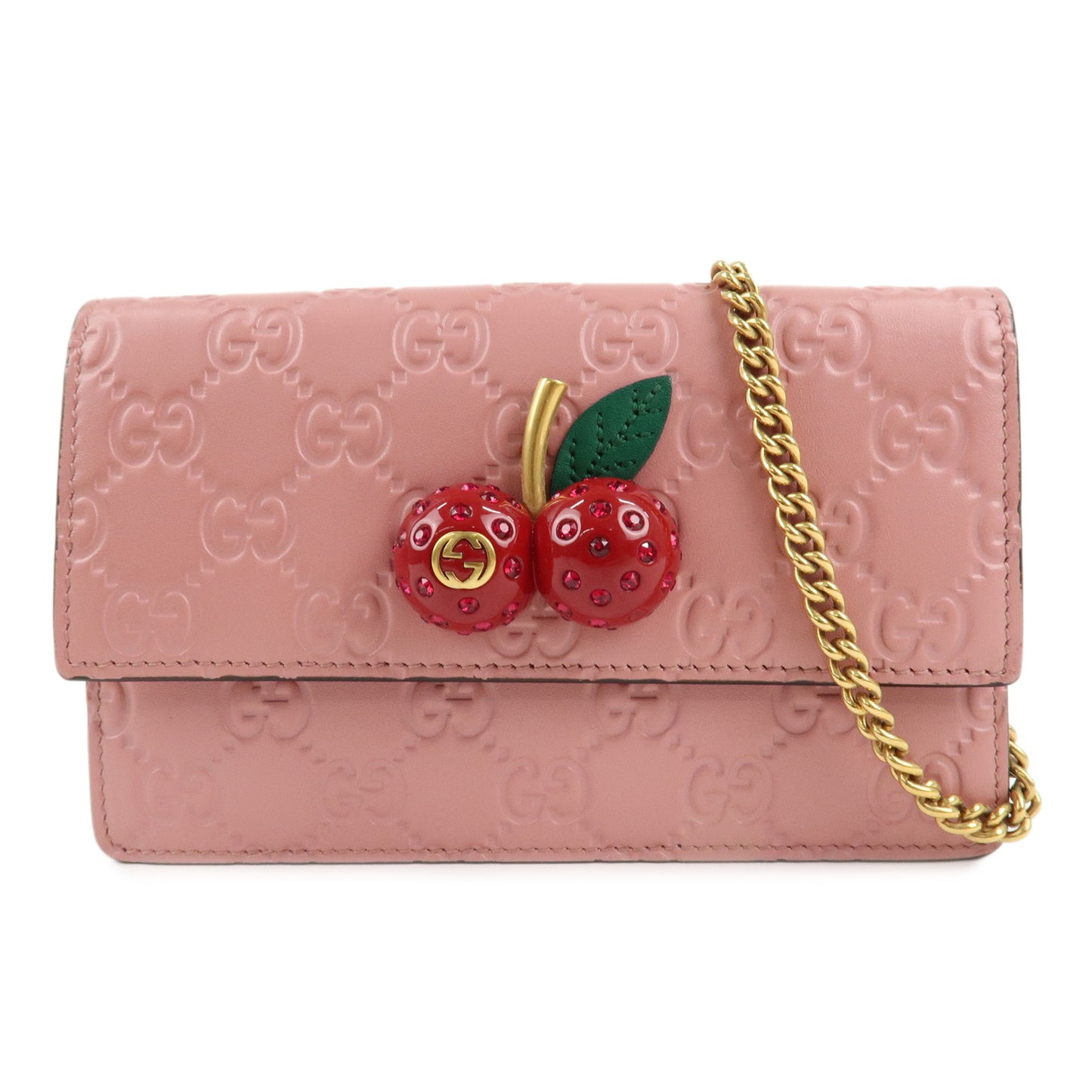 GUCCI-Guccisima-Leather-Cherry-Chain-Mini-Shoulder-Bag-481291