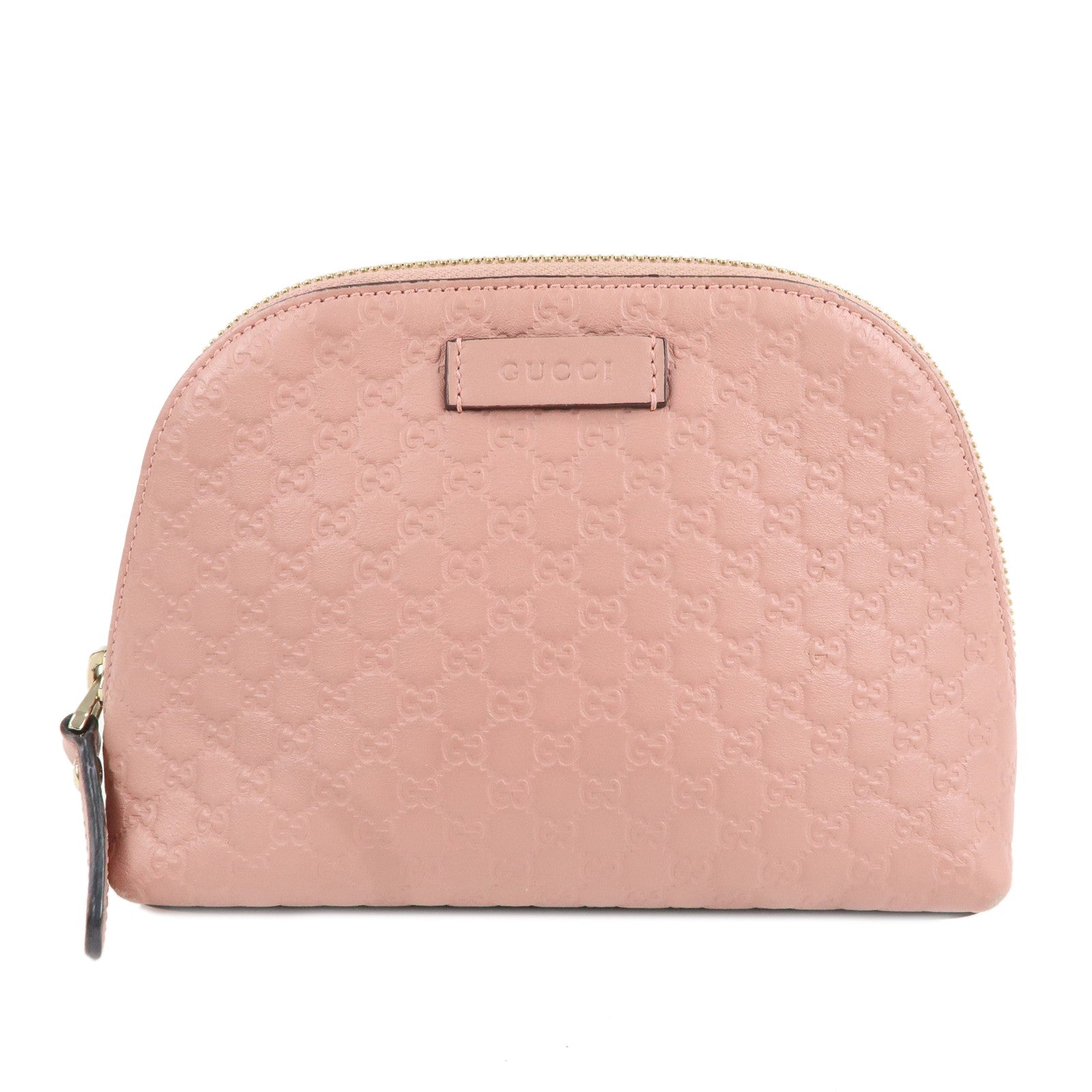 GUCCI-Micro-Guccissima-Leather-Cosmetic-Pouch-Pink-449893