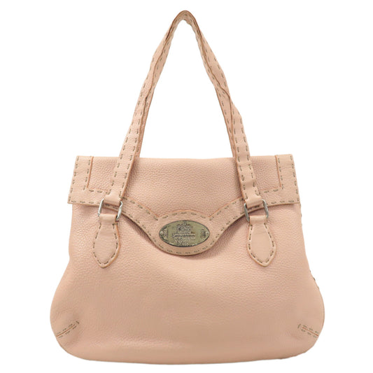 FENDI-Selleria-Leather-Shoulder-Bag-Pink