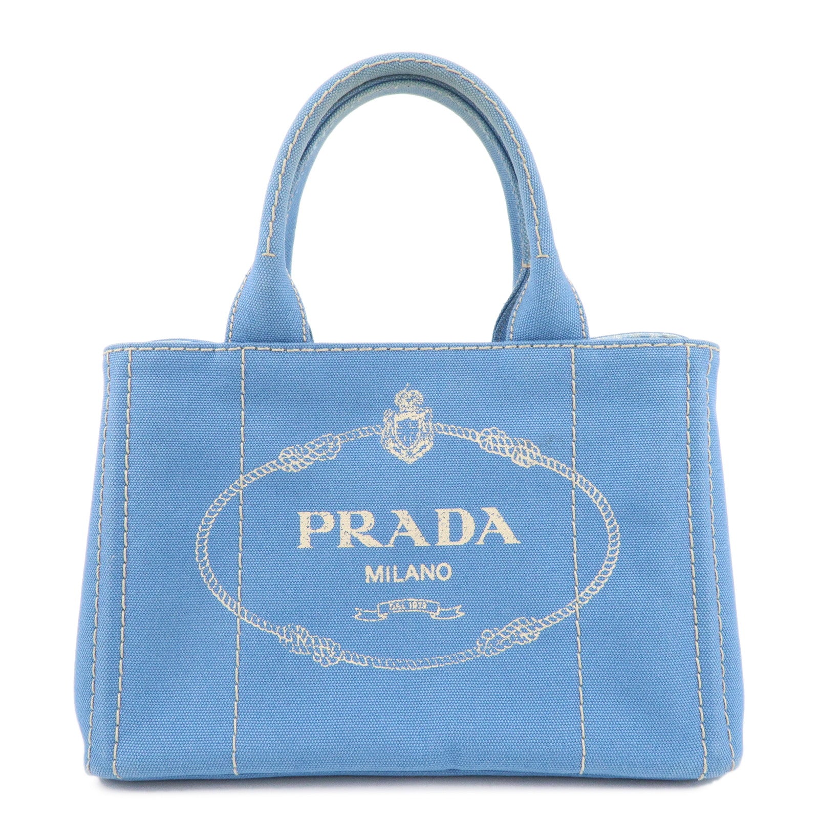 PRADA-Canvas-Canapa-Mini-Tote-Bag-Hand-Bag