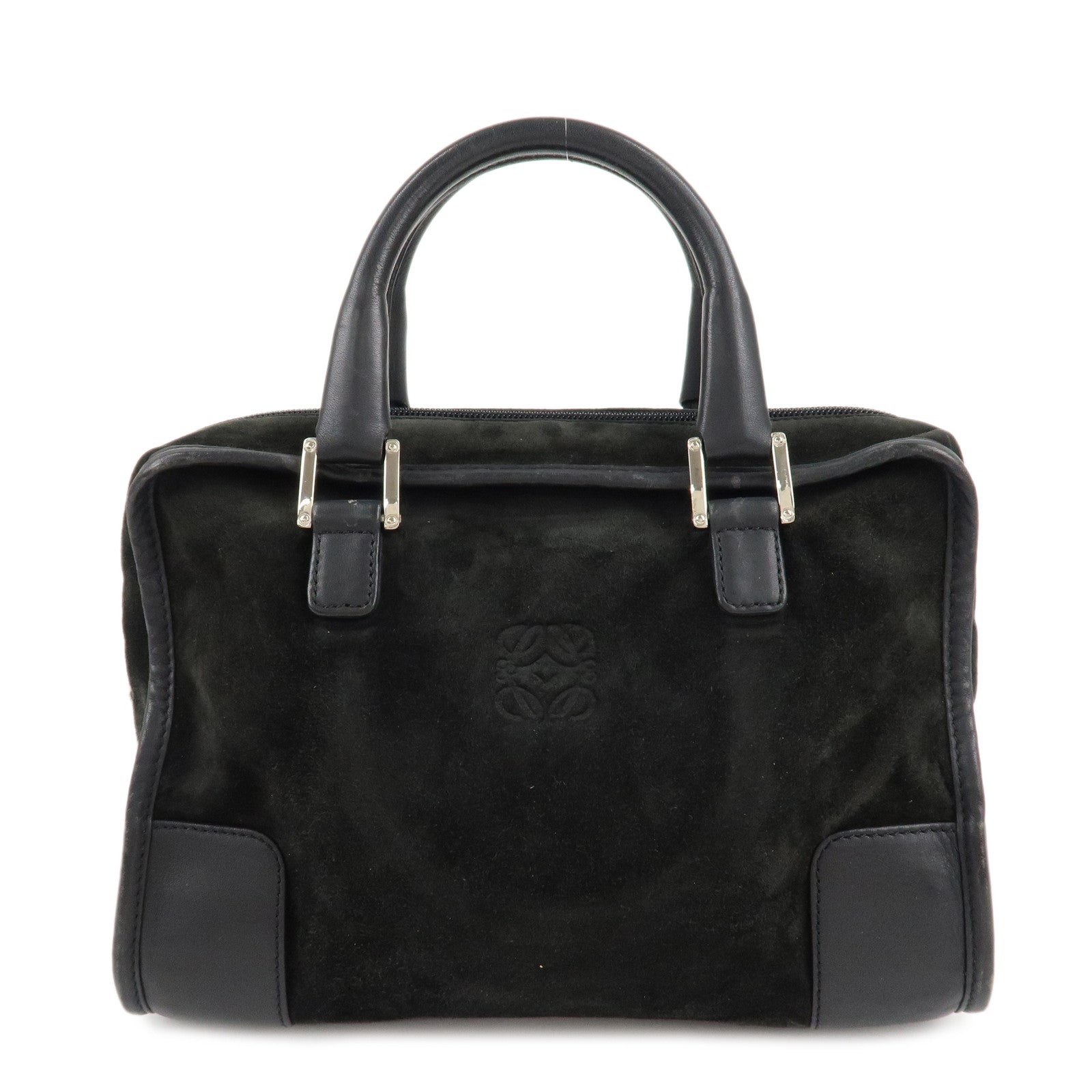 LOEWE-Suede-Amazona-26-Hand-Bag-Black