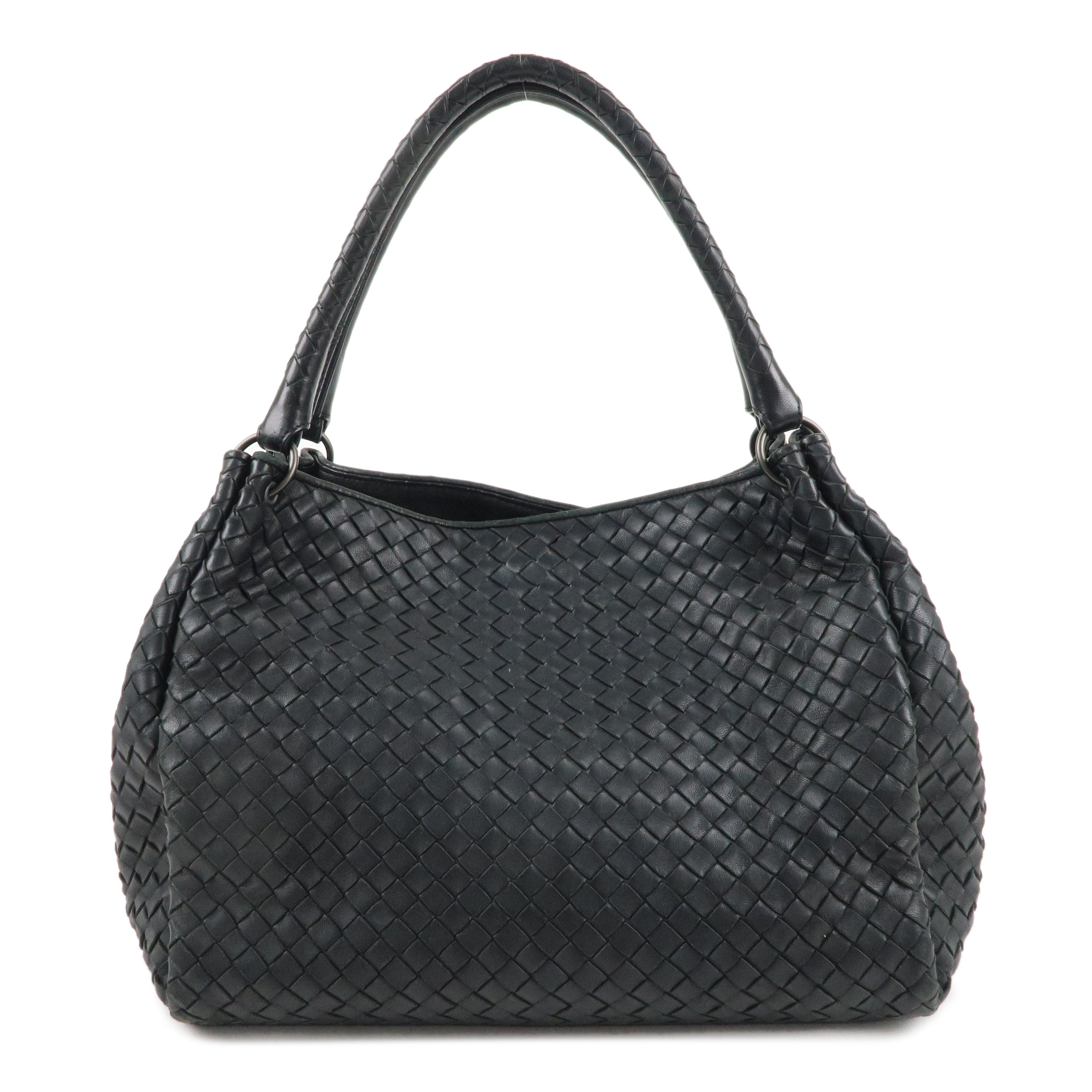 BOTTEGA VENETA Intrecciato Leather Tote Bag Black 222322