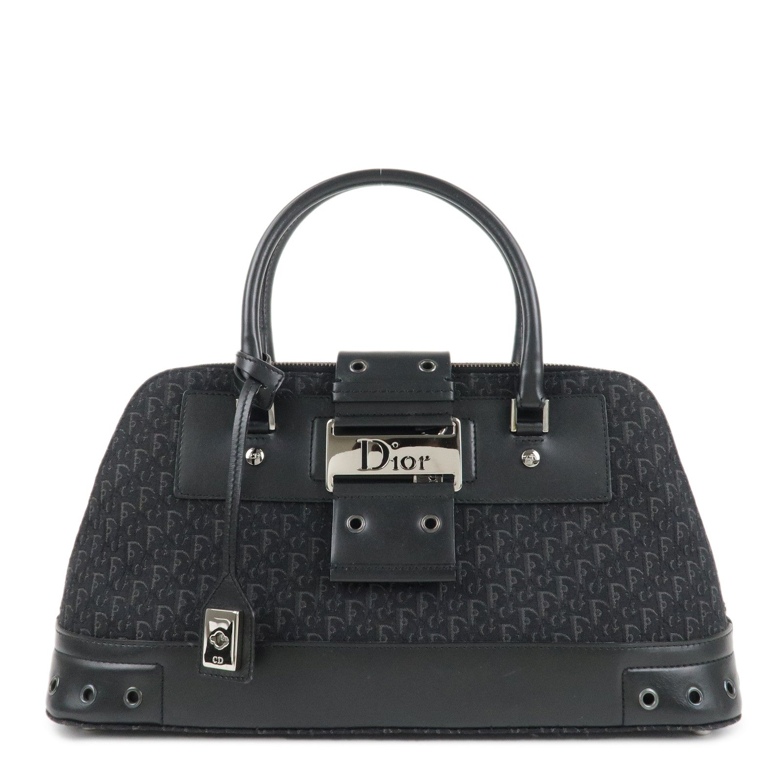 Christian-Dior-Street-Chic-Trotter-Canvas-Leather-Hand-Bag