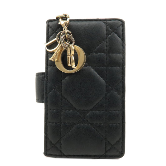 Christian-Dior-Cannage-Lady-Dior-Leather-Card-Case-Black