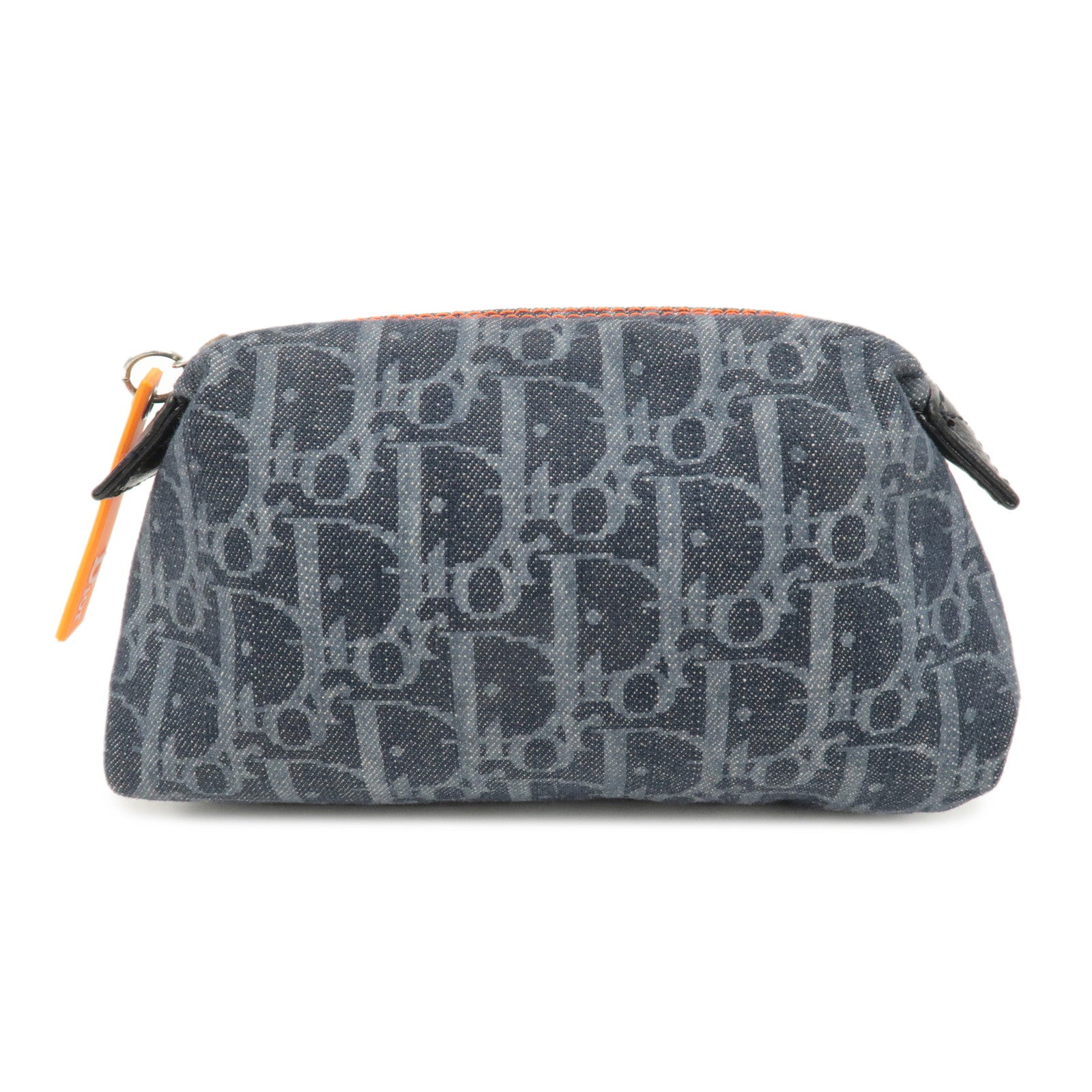 Chiristian-Dior-Flight-Line-Trotter-Canvas-Leather-Pouch-Navy