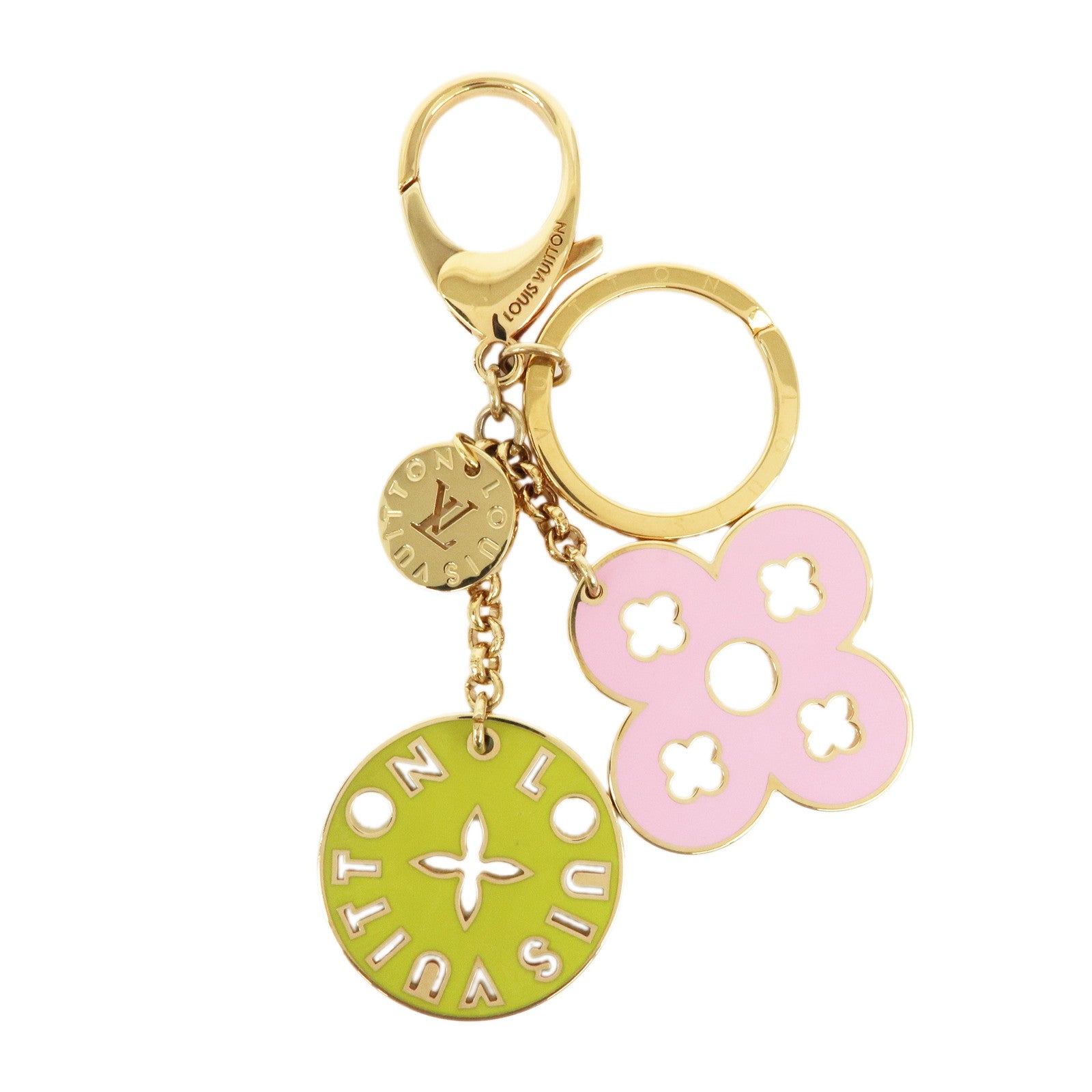 Louis-Vuitton-Porte-Cles-Looping-Bag-Charm-Pink-Green-M66006