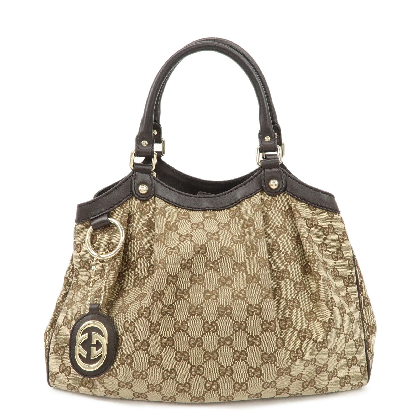 GUCCI-Sukey-GG-Canvas-Leather-Tote-Bag-Hand-Bag-Brown-Beige-211944