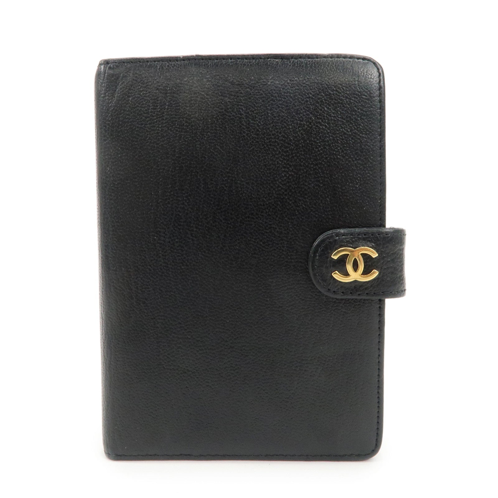 CHANEL-COCO-Mark-Leather-Agenda-Cover-Planner-Cover-Black