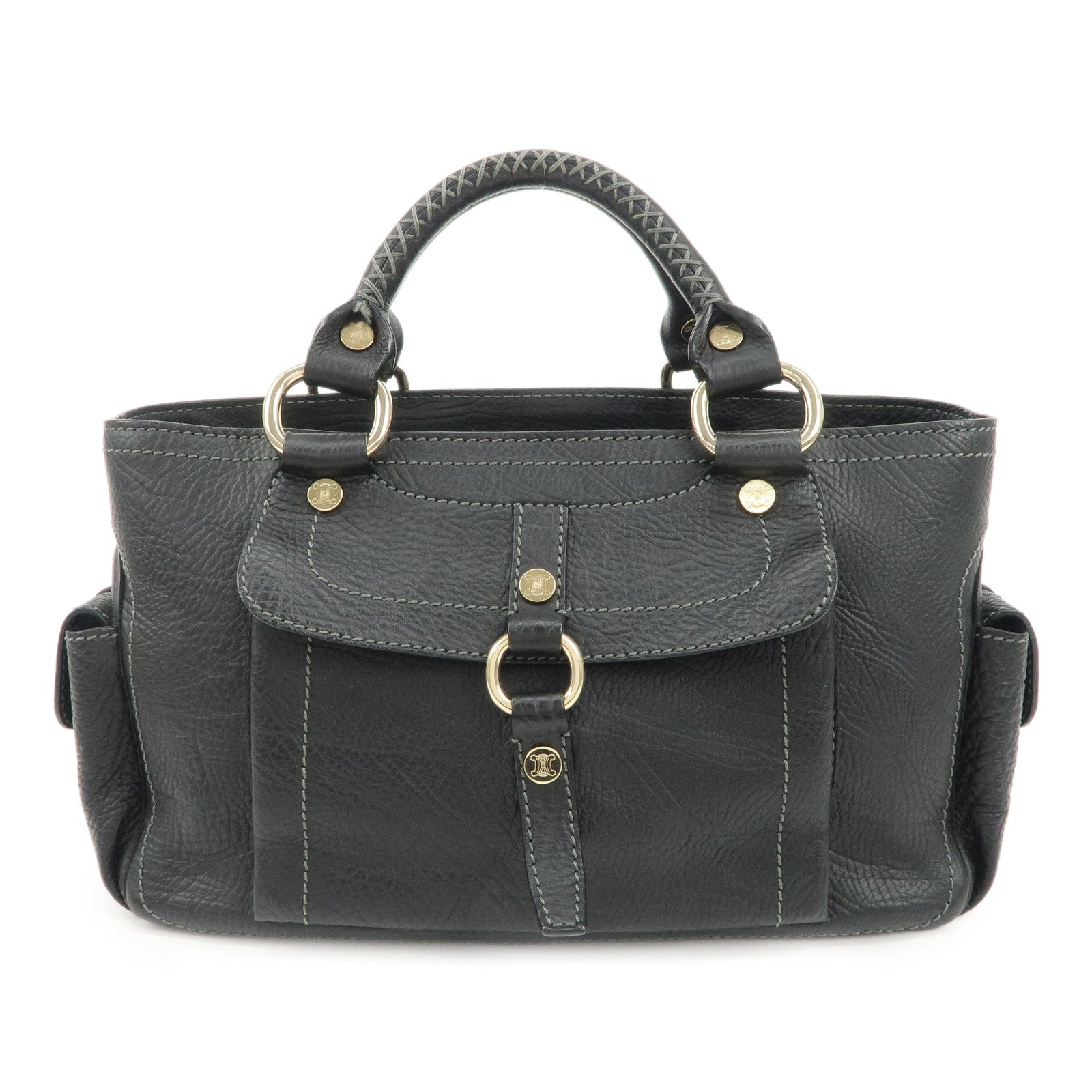 CELINE-Macadam-Leather-Boogie-Macadam-Stamp-Black