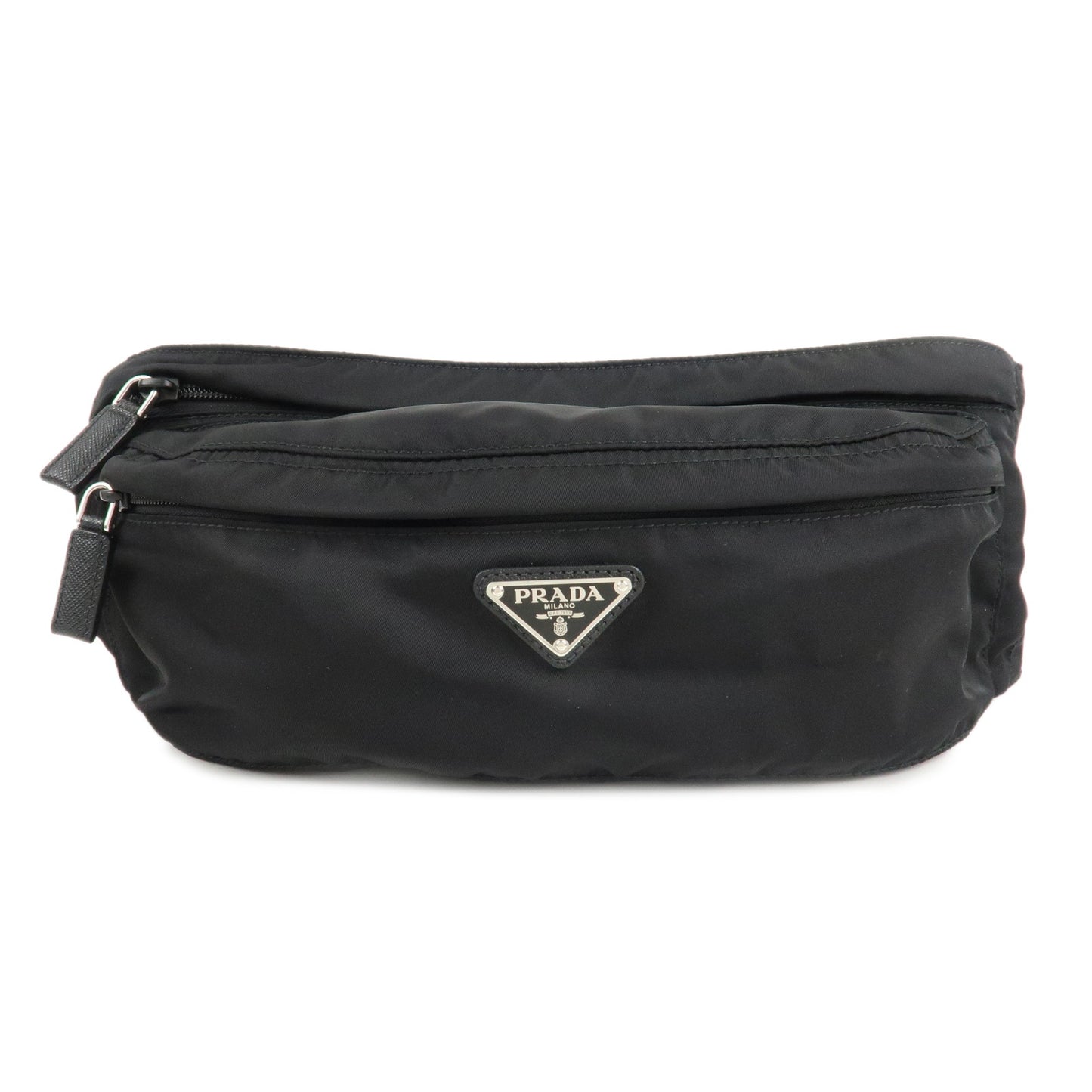 PRADA-Nylon-Leather-Waist-Bag-Crossbody-Bag-Black-Nero-2VL132