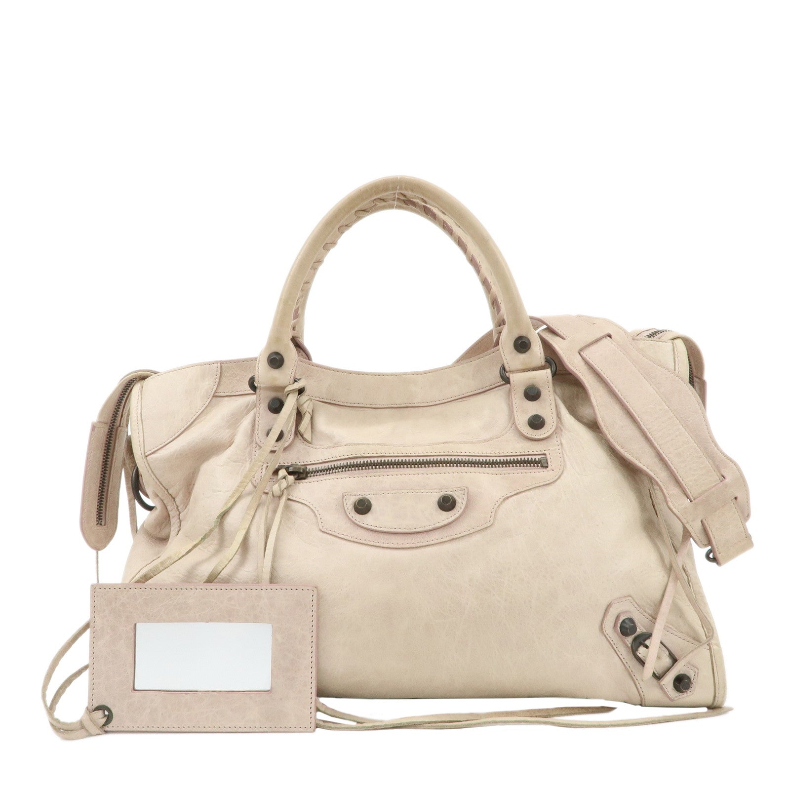 BALENCIAGA-The-City-Leather-2Way-Shoulder-Bag-Beige-115748