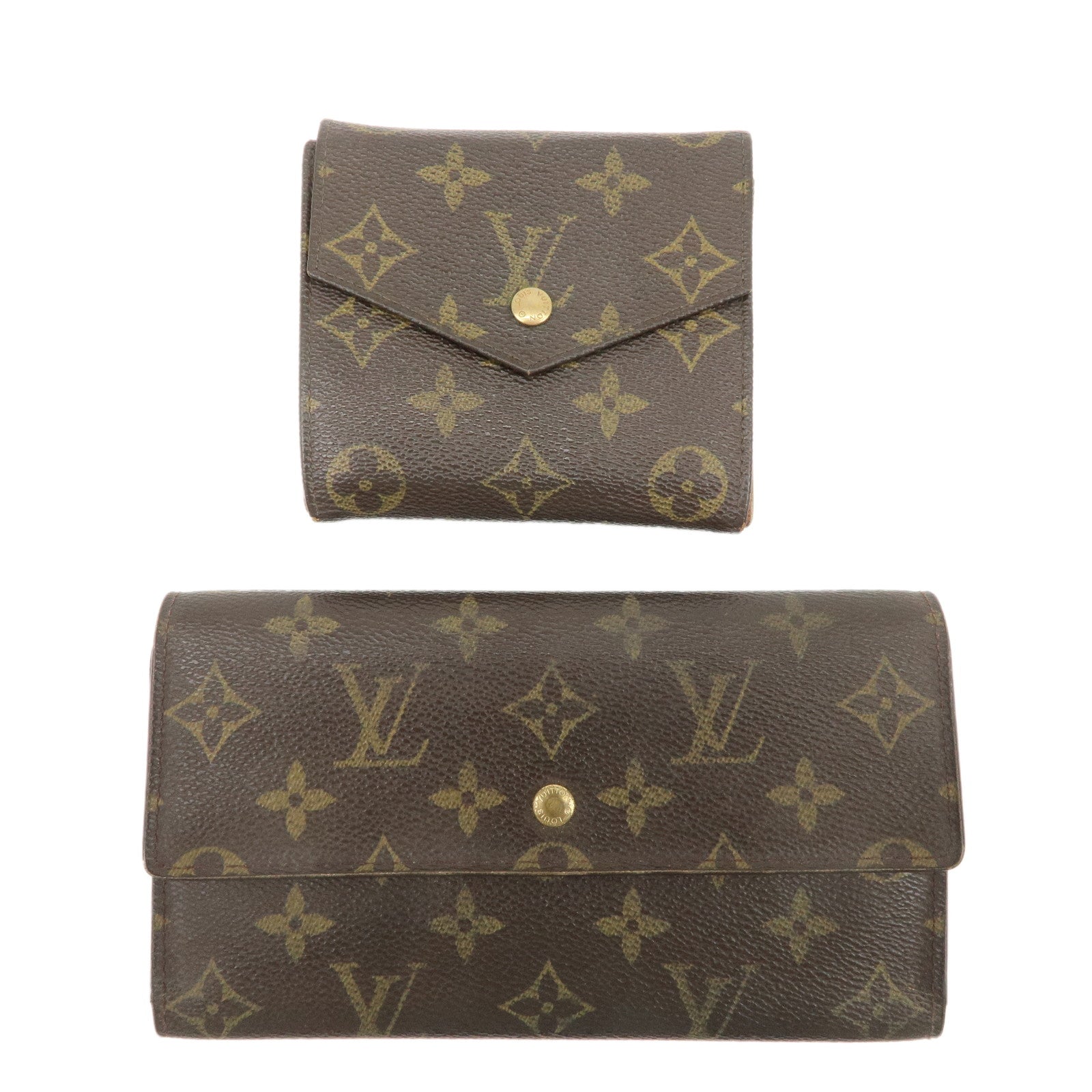 Louis-Vuitton-Set-of-2-Monogram-Portefeuille-Wallet-M61217-M61660