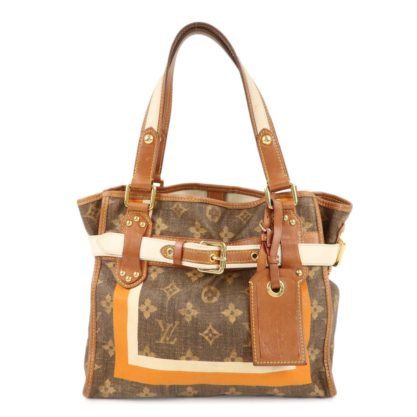 Louis-Vuitton-Monogram-Tisse-Sac-Rayures-PM-Tote-Hand-Bag-M56386