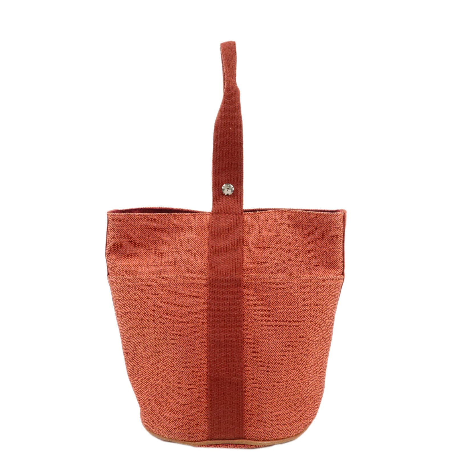 HERMES-Canvas-Leather-Saxo-MM-Shoulder-Bag-Orange