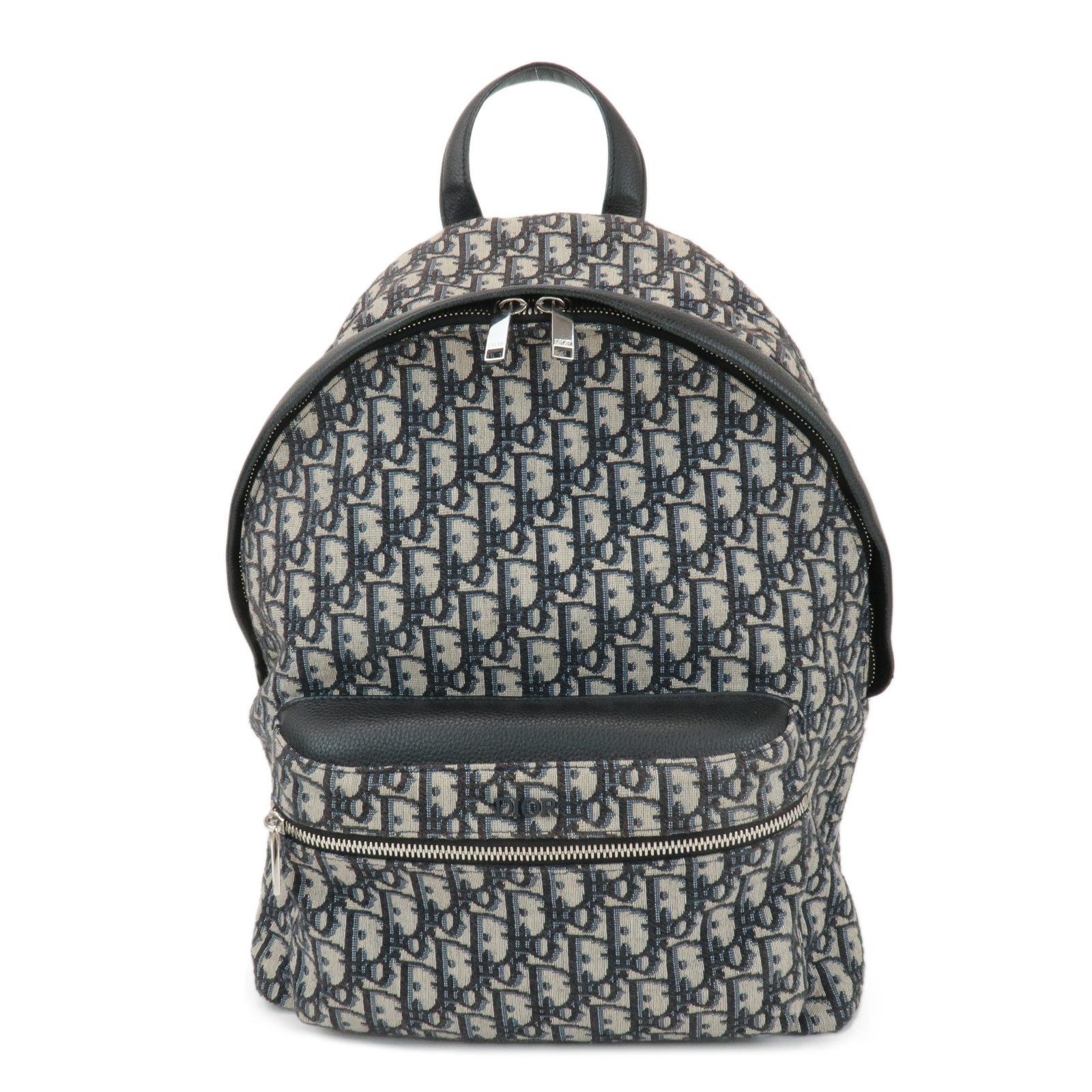 Christian-Dior-Oblique-Jacquard-Leather-Rider-Backpack-Black