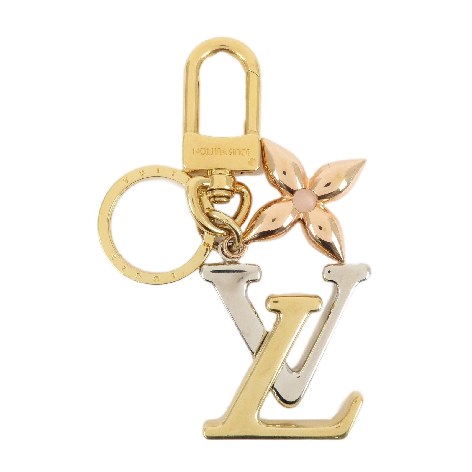 Louis-Vuitton-LV-New-Wave-Key-Chain-Key-Charm-Gold-M68449