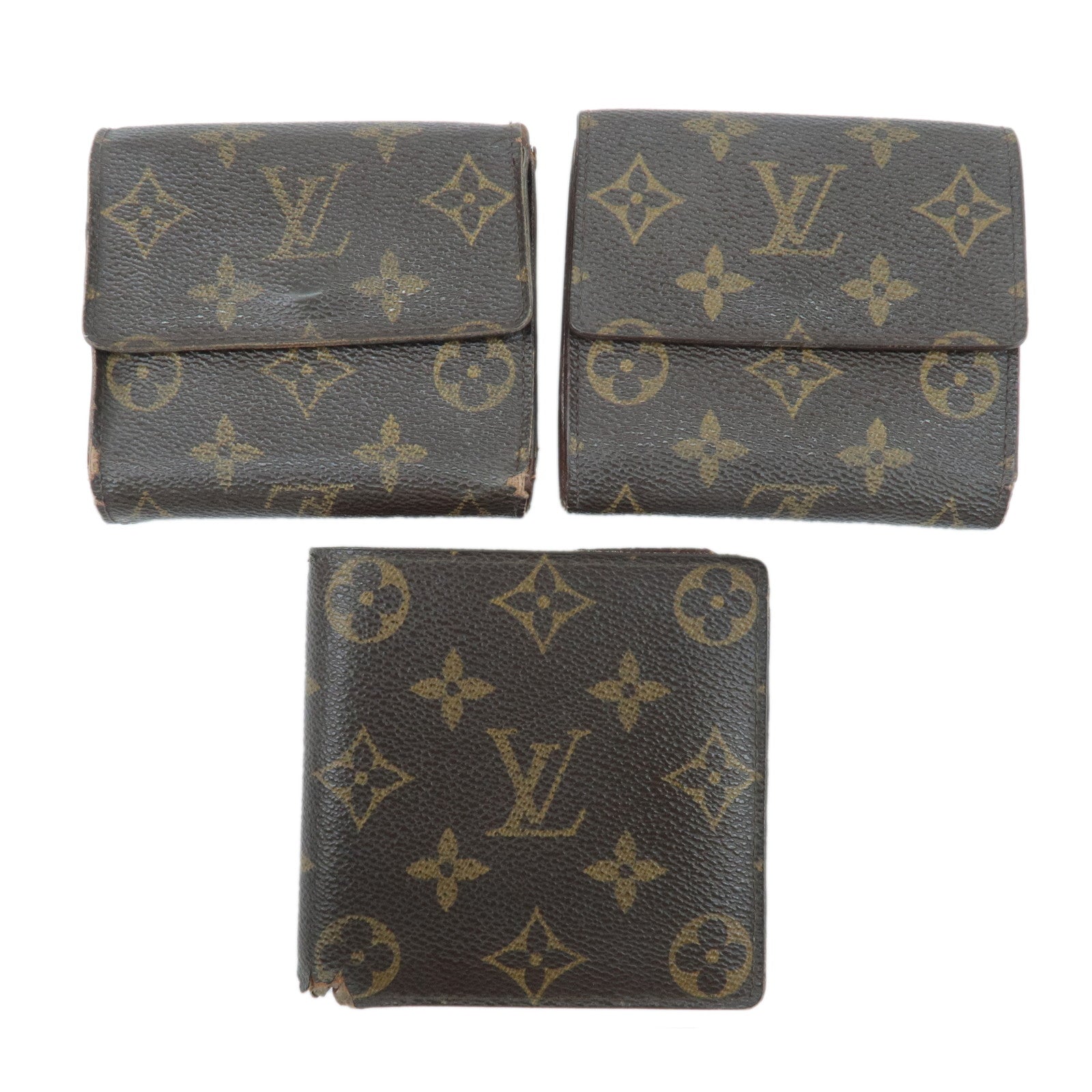 Louis-Vuitton-Monogram-Set-of-3-Wallet-Brown-M61652-M61675