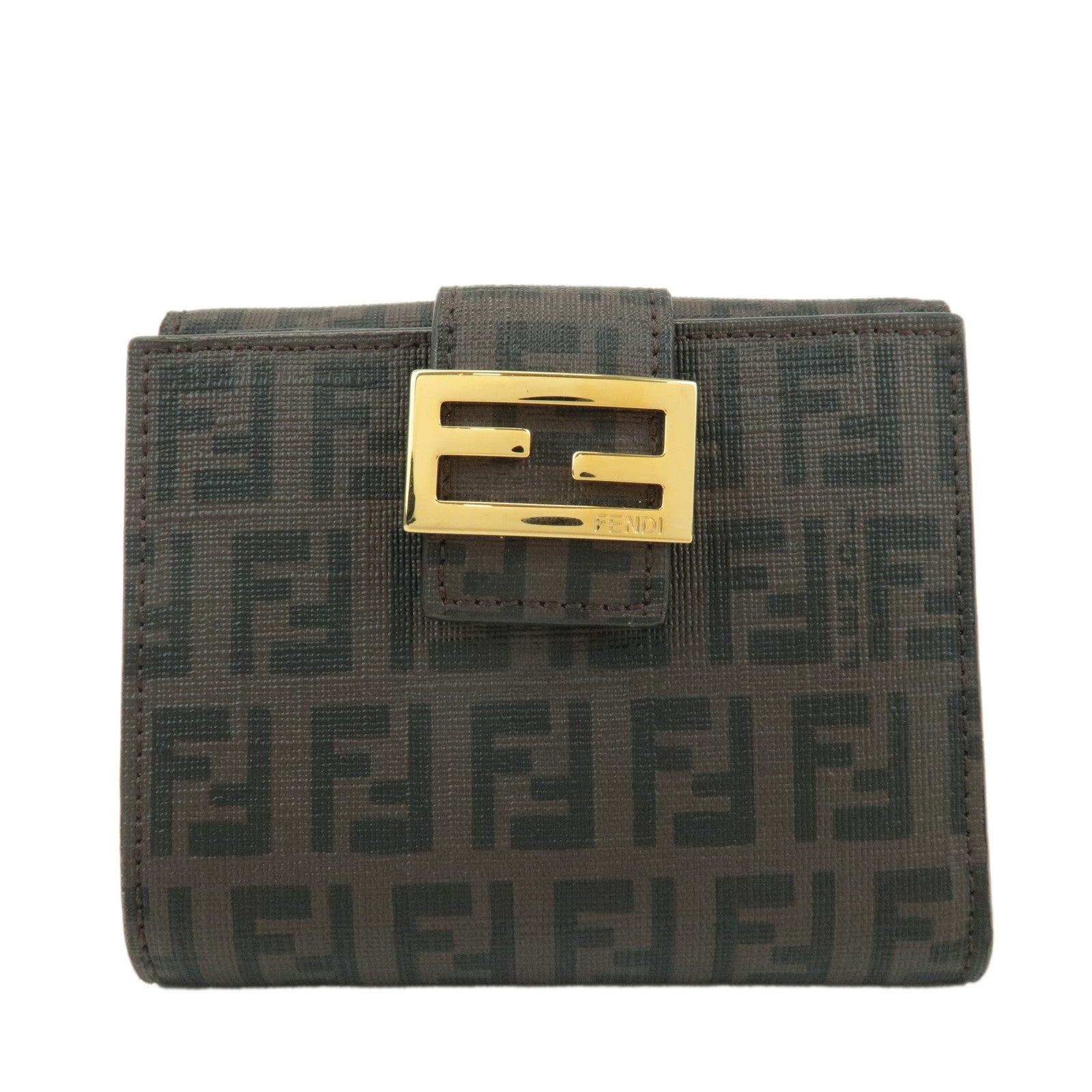 FENDI-Zucchino-Print-PVC-Leather-Double-Hook-Wallet-8M0188