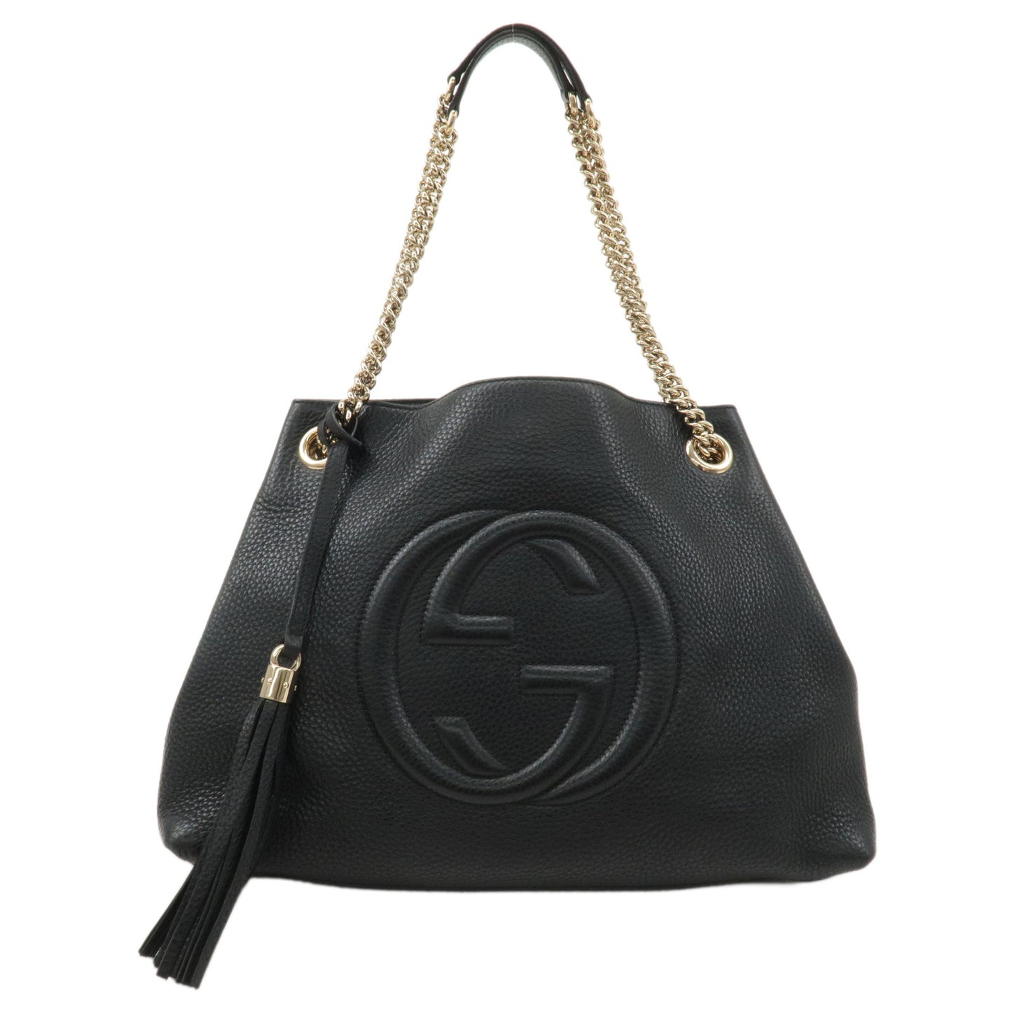 GUCCI-SOHO-Leather-Chain-Shoulder-Bag-Black-308982