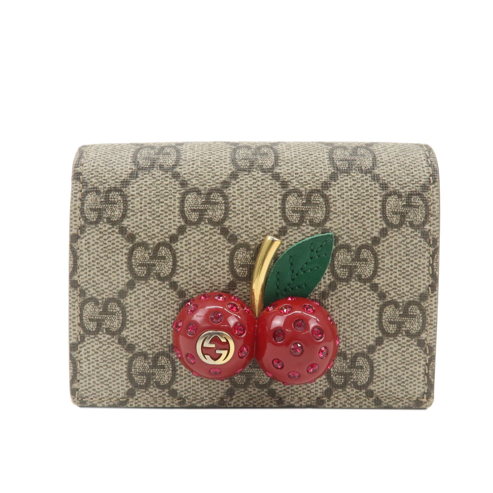 GUCCI-Interlocking-G-GG-Supreme-Plastic-Leather-Card-Case-746050