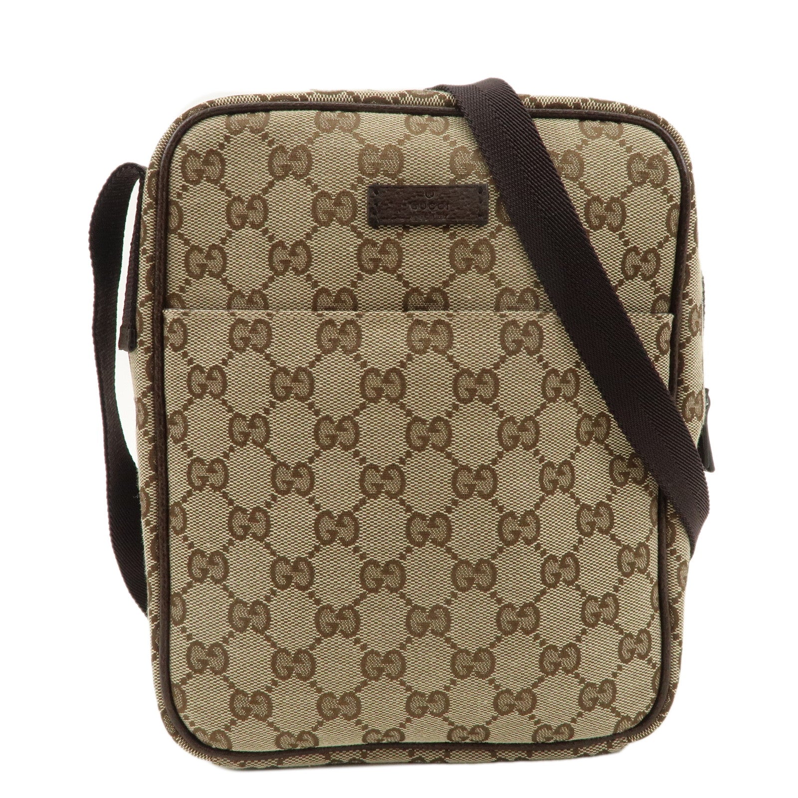 GUCCI-GG-Canvas-Leather-Shoulder-Bag-Crossbody-Bag-Brown-122759